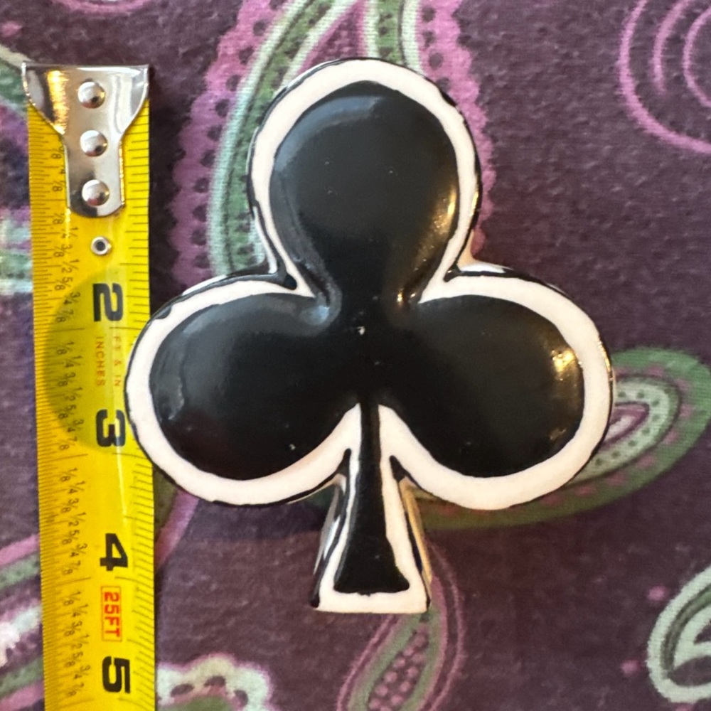 Porcelain Hinged Trinket Box Poker Clover Magnetic Closure